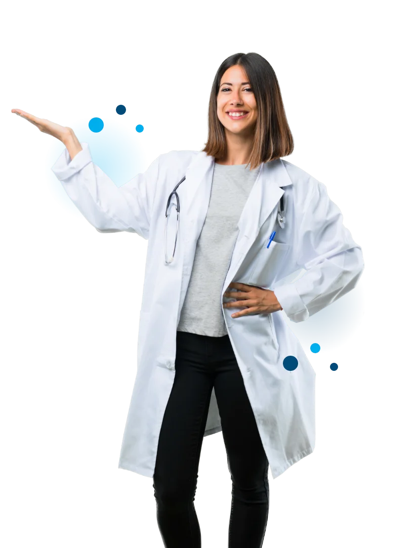 A lady doctor is smiling