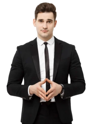 A man standing and rolled his hand